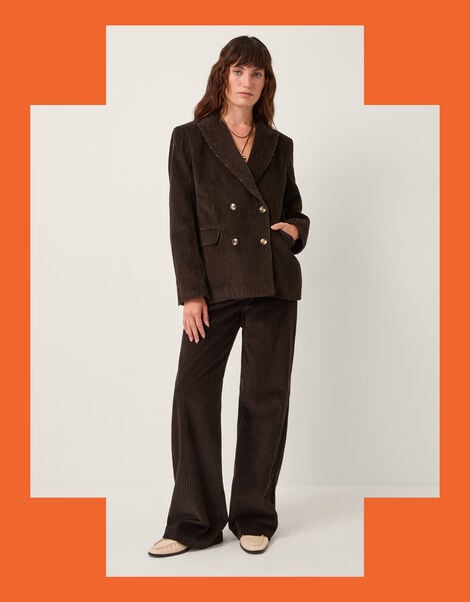 Moliin Alice Corduroy Double Breasted Blazer, Brown (BROWN), large