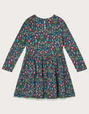 Robin Print Jersey Dress, Blue (NAVY), large