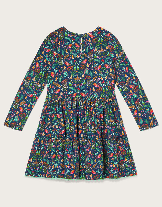 Robin Print Jersey Dress, Blue (NAVY), large