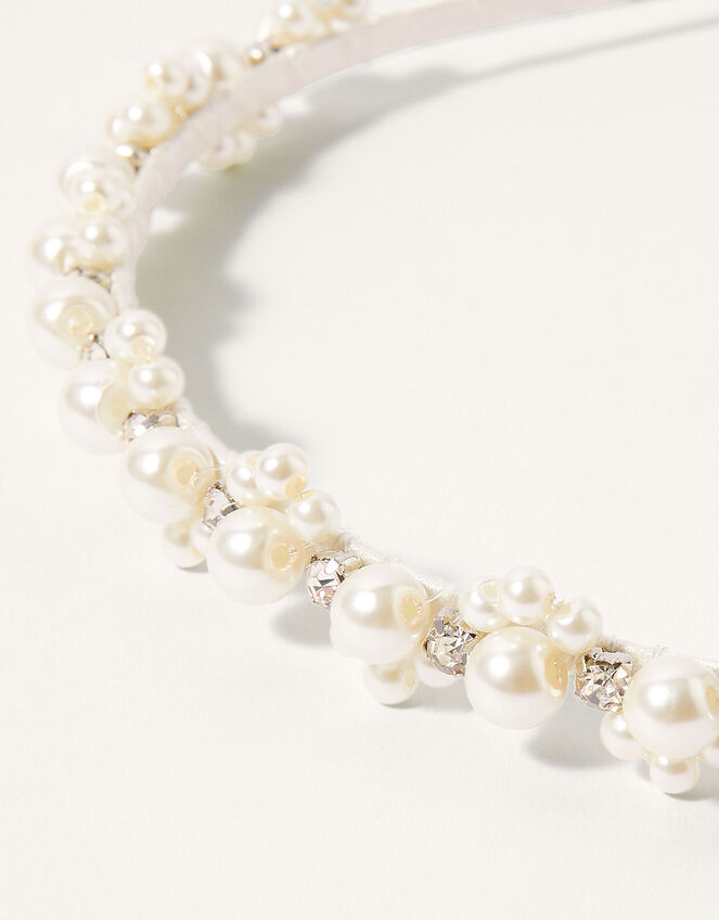 Premium Pearl Cluster Bridesmaid Headband , , large