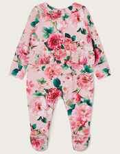 Newborn Sleepsuit Bloom Print , Pink (PINK), large