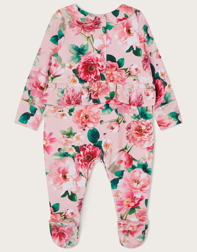 Newborn Sleepsuit Bloom Print , Pink (PINK), large