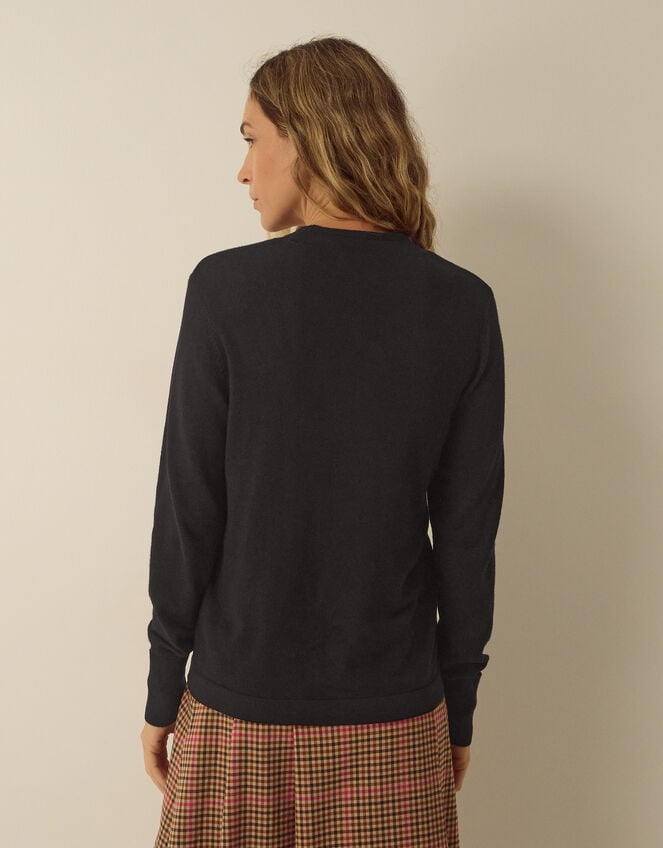 Fay Frogging Knit Jumper, Black (BLACK), large
