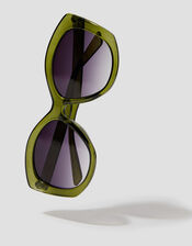 Curved Cat Eye Sunglasses, , large