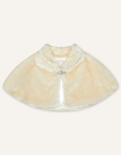 Faux Fur Cape Natural, Natural (CHAMPAGNE), large