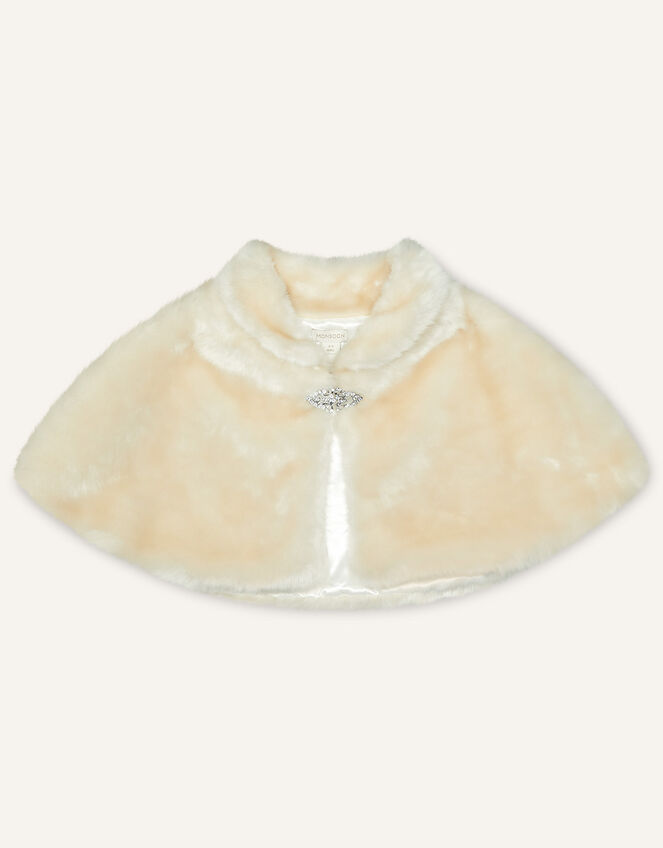 Faux Fur Cape, Natural (CHAMPAGNE), large