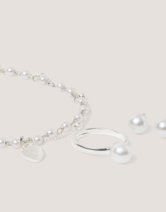 Beaded Pearl Jewellery Set, , large