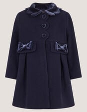 Baby Scallop Collar Coat , Blue (NAVY), large
