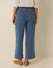 Hallie Regular Crop Wide Leg Jeans, Blue (MID AUTHENTIC BLUE), large