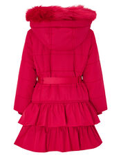 Red Frill Padded Coat, Red (RED), large