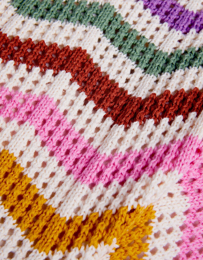 Zigzag Stripe Crochet Culotte Pants, Multi (MULTI), large