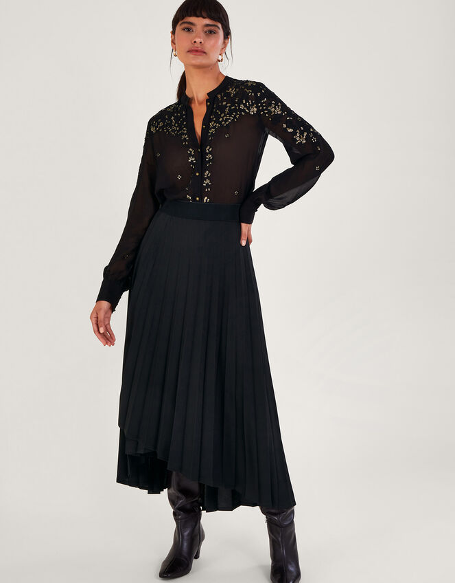 Greta Embellished Blouse, Black (BLACK), large