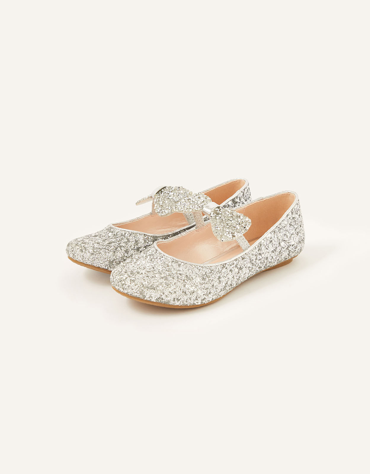 Glitter Ballerina Flats Silver