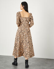 Angelina Animal Square Neck Dress , Camel (CAMEL), large