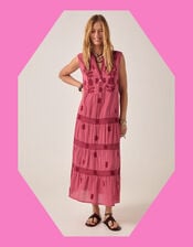 Maison Hotel Lili Sleeveless Embroidered Maxi Dress, Pink (PINK), large