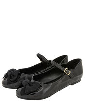 Emery Patent Bow Ballerina Flats, Black (BLACK), large