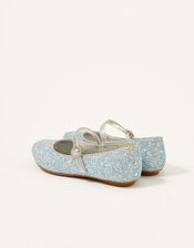 Glitter Ballerina Flats, Blue (BLUE), large