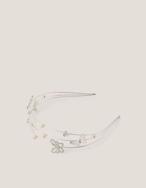 Butterfly Embellished Wire Headband, , large
