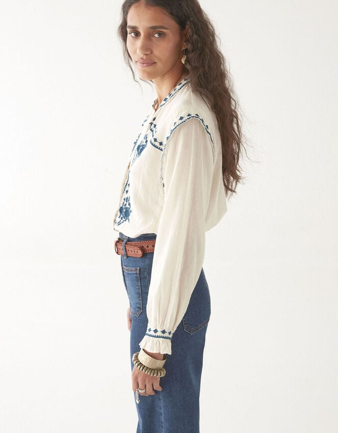 Maison Hotel Phillipa Embroidered Blouse, White (WHITE), large