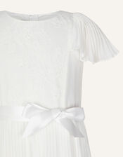 Lace Pleated Bridesmaid Jumpsuit, Ivory (IVORY), large