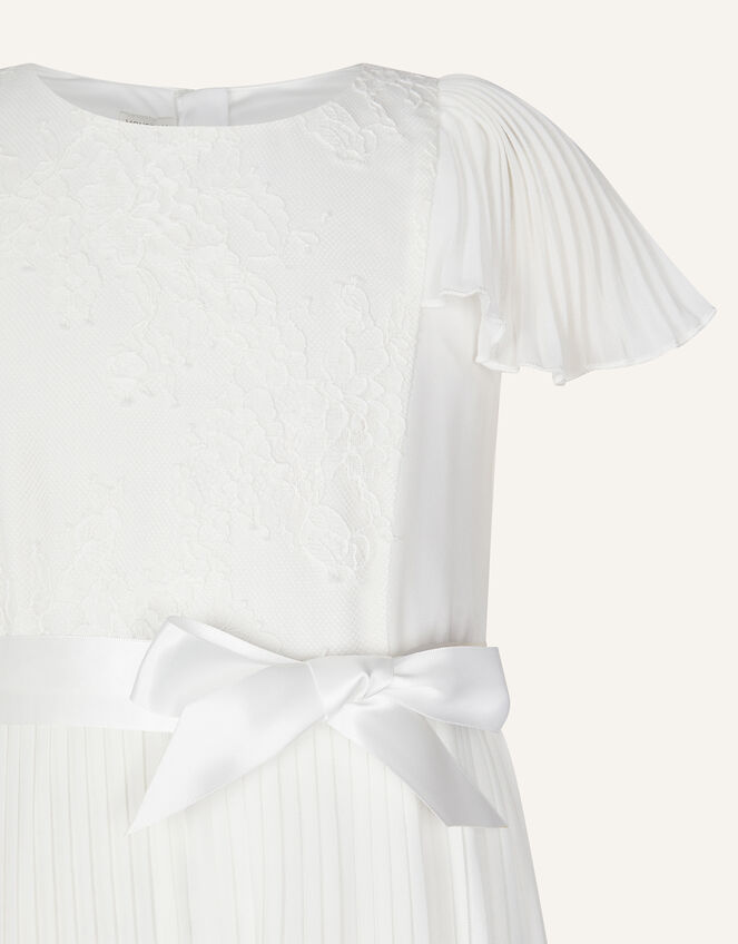 Lace Pleated Bridesmaid Jumpsuit, Ivory (IVORY), large