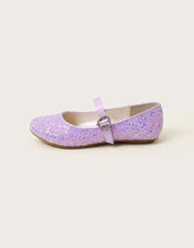 Glitter Ballerina Flats, Purple (LILAC), large