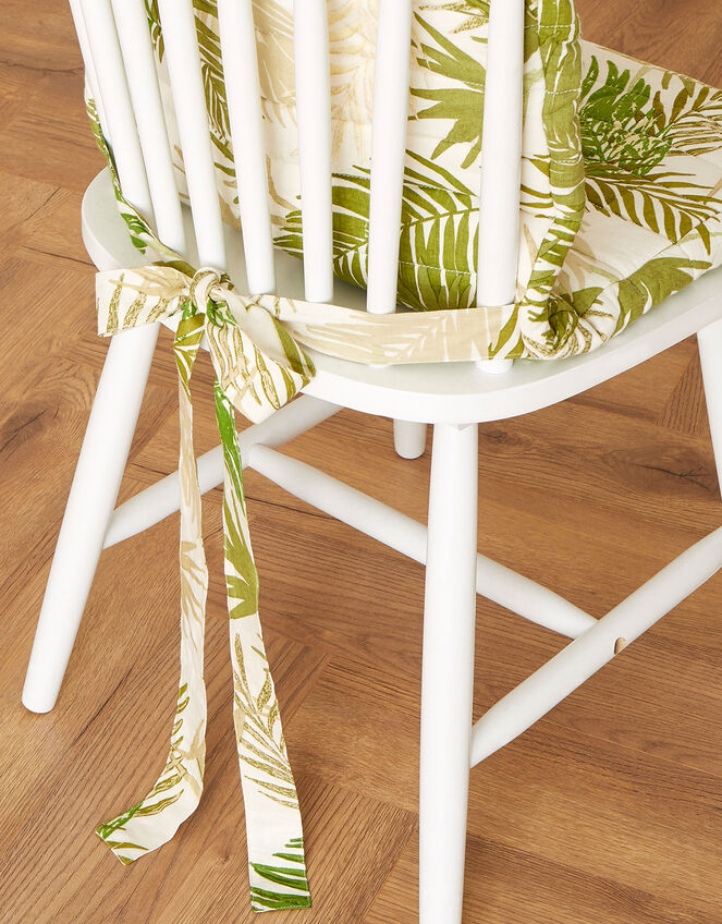 Palm Print Chair Cushion, , large