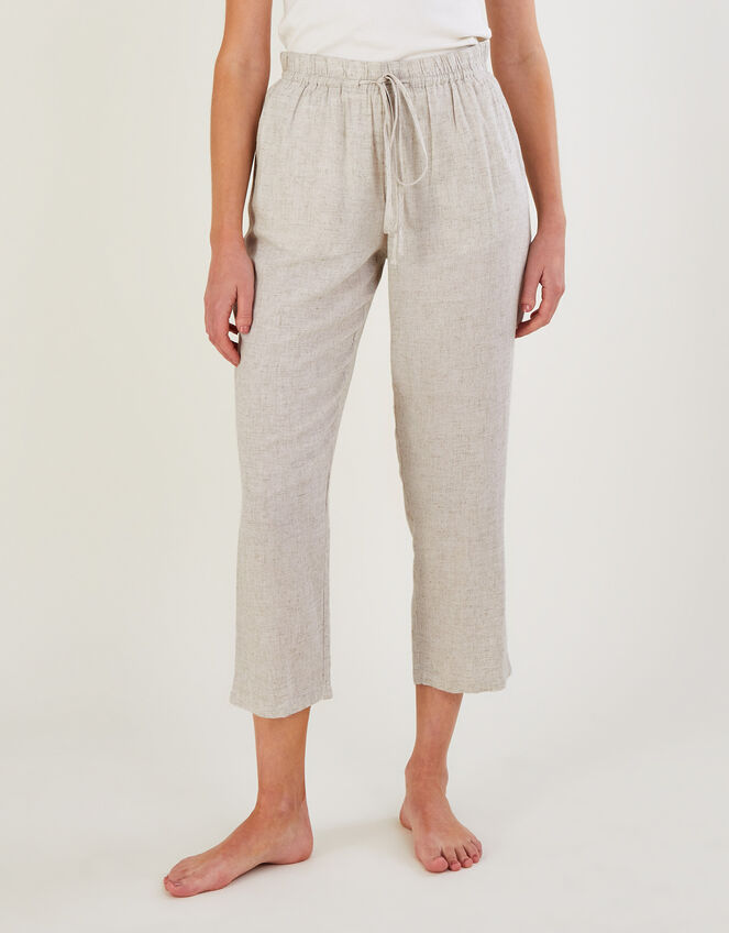 Plain Crop Trousers with LENZING™ ECOVERO™ , Natural (NATURAL), large