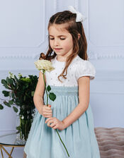 Trotters Rose Hand Smocked Dress, Blue (BLUE), large