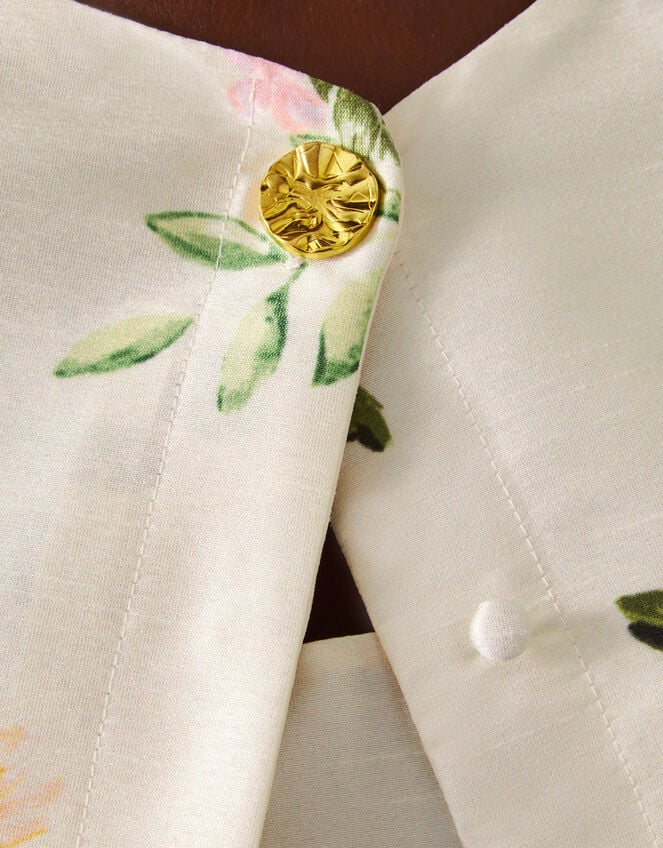 Anne Floral Puff Sleeve Jacket, Cream (CREAM), large