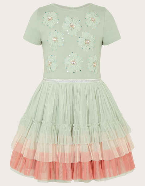Disco Flower Dress, Green (SAGE), large
