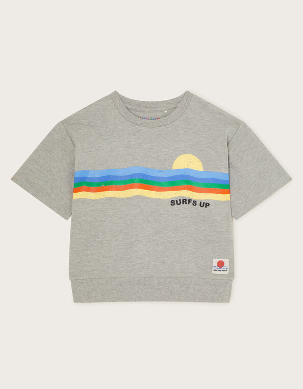 Surf's Up Short Sleeve Sweatshirt, Gray (GREY), large