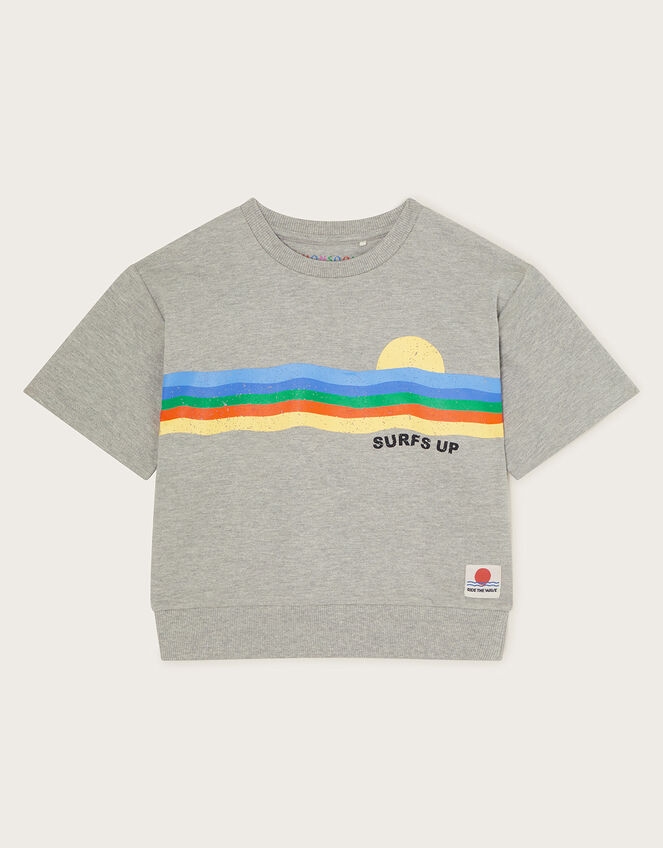 Surf's Up Short Sleeve Sweatshirt, Grey (GREY), large