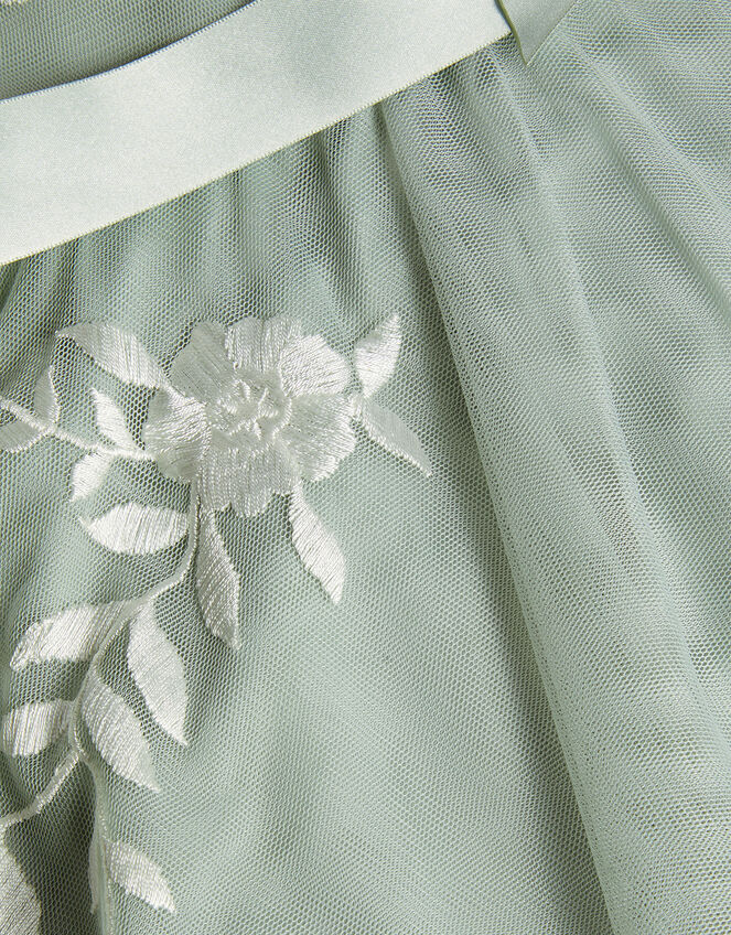 Amelia Embroidered Tulle Dress, Green (SAGE), large