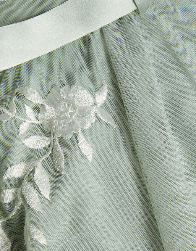 Amelia Embroidered Tulle Dress, Cream (CREAM), large