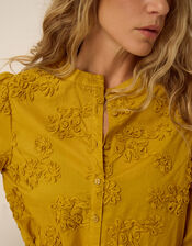 Blair Floral Appliqu&eacute; Blouse, Yellow (OCHRE), large