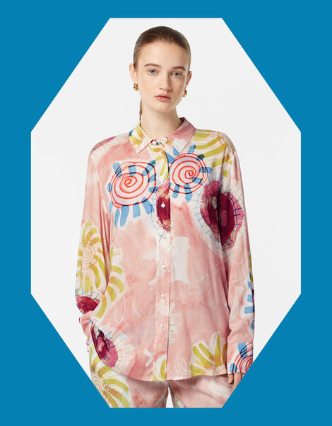 Scotch and Soda Relaxed Print Shirt, Pink (PINK), large