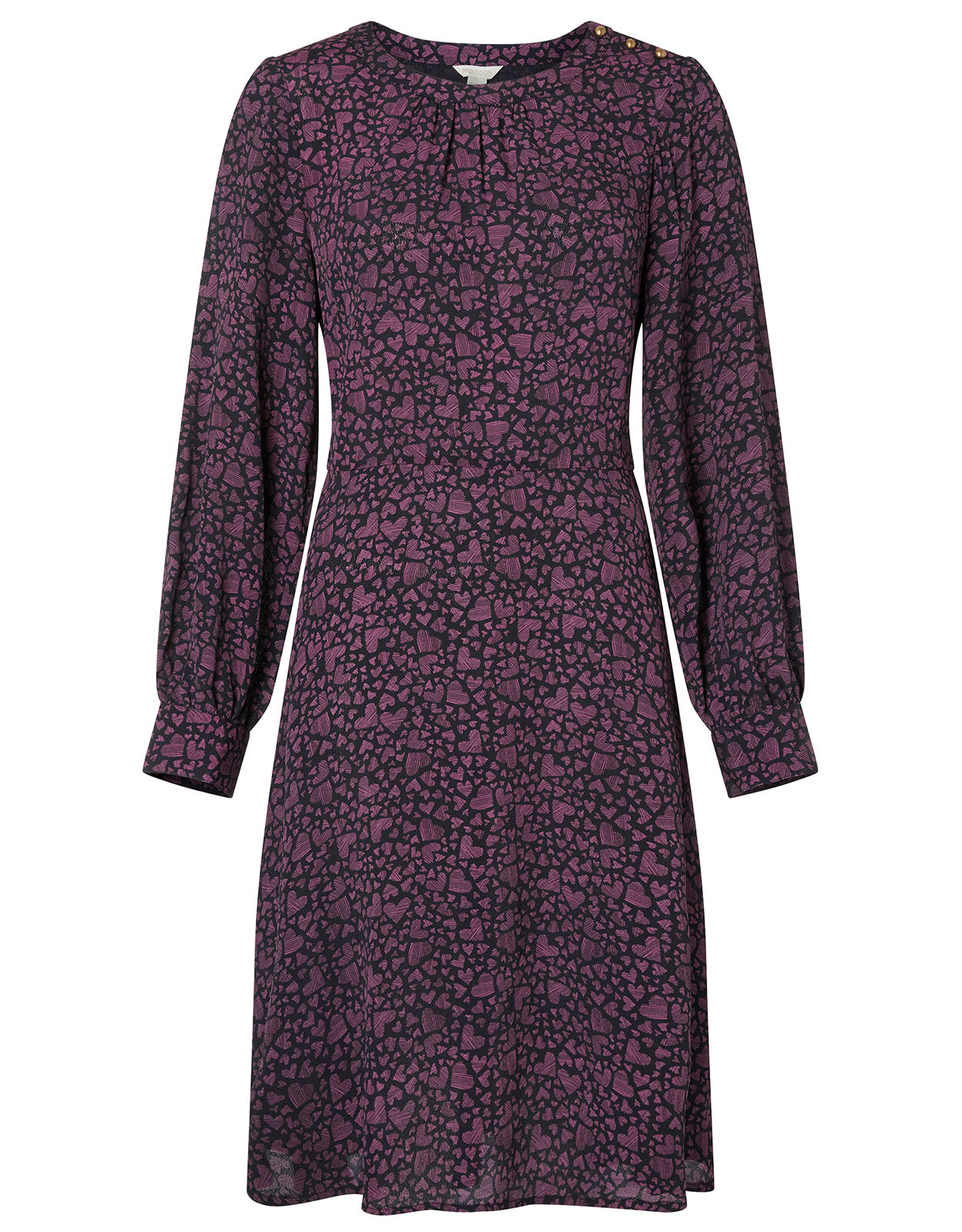 Heart Print Dress in LENZING ECOVERO Black