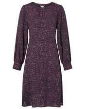 Heart Print Dress in LENZING™ ECOVERO™, Black (BLACK), large