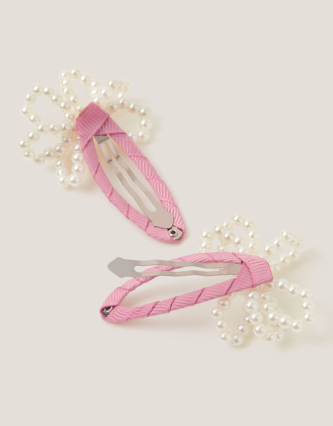 2-Pack Pearl Flower Hair Clips, , large