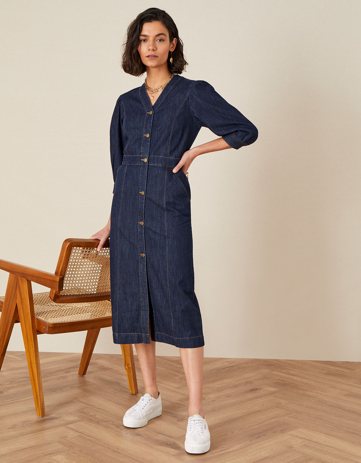 Review denim dress on sale