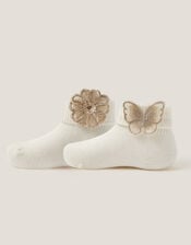 Baby Butterfly and Flower Socks Set of Two, Multi (MULTI), large