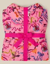Christmas Bow Print Long Pyjamas Set, Pink (PINK), large