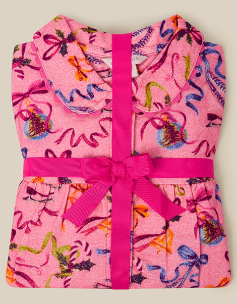 Christmas Bow Print Long Pyjamas Set, Pink (PINK), large