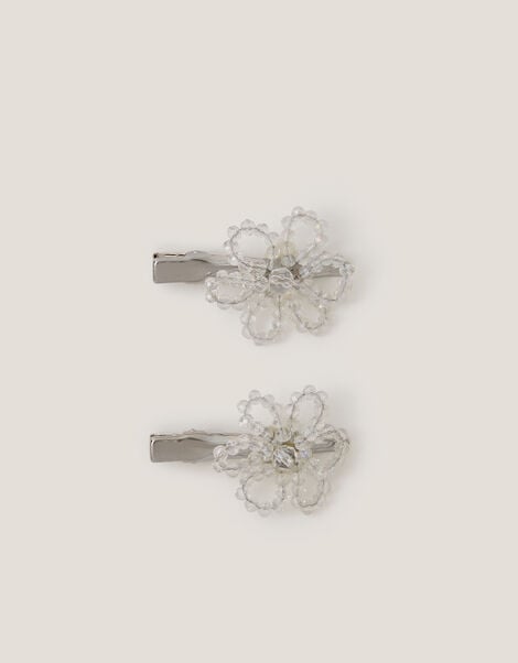 2-Pack Beaded Flower Hair Clips, , large