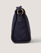 Della Suede Handbag, Blue (NAVY), large