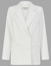Tayla Double-Breasted Bridal Blazer, Ivory (IVORY), large
