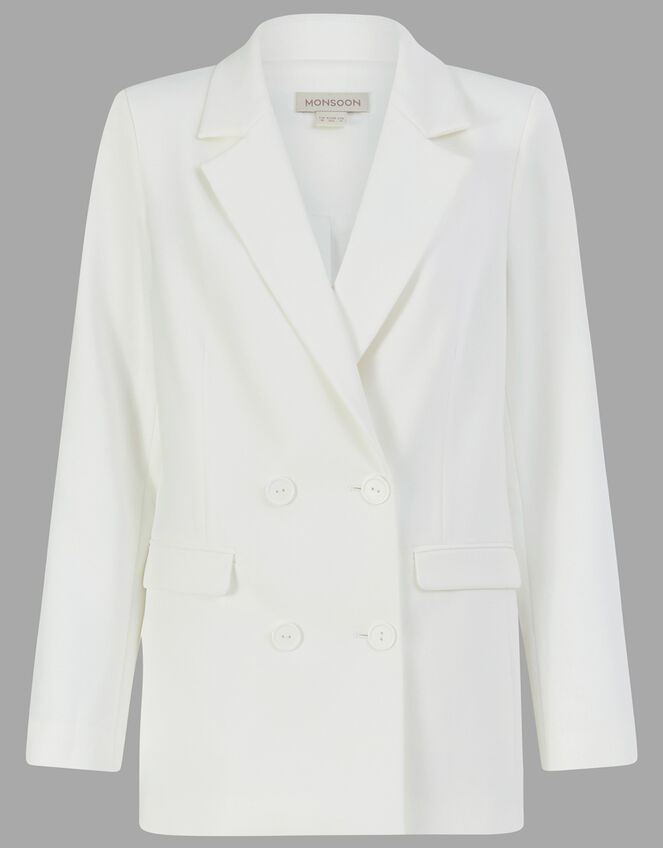 Tayla Double-Breasted Bridal Blazer, Ivory (IVORY), large
