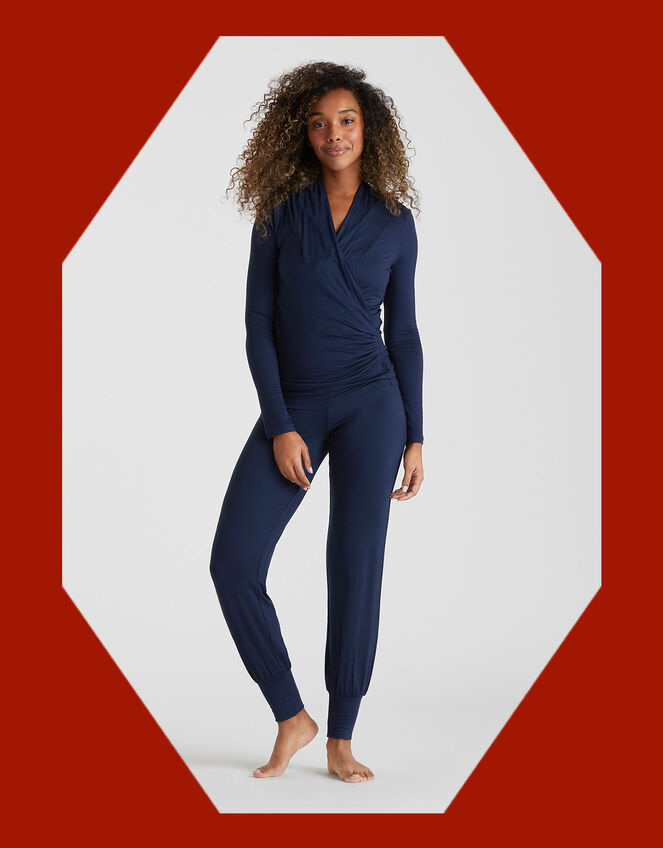 M Life Awakening Yoga Pants, Blue (NAVY), large