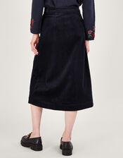 Cord Midi Skirt, Blue (MIDNIGHT), large